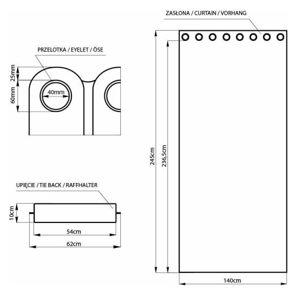 Velvet fehér függöny bársony felülettel, 140 x 245 cm - AmeliaHome-image-1