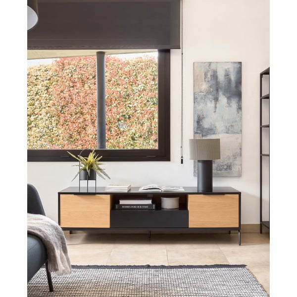 Fekete-szürke asztali lámpa fém búrával (magasság 50 cm) Domicina – Kave Home-image-3