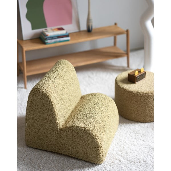 Zöld buklé gyerek fotel Cloud – Wigiwama-image-2