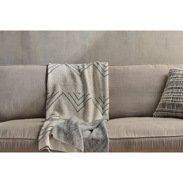 Kosumi Peak bézs-fekete pamut takaró, 180 x 125 cm - Nkuku-image-1