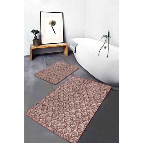 Barna bársony fürdőszobai kilépő szett 2 db-os 60x100 cm – Mila Home-image-2