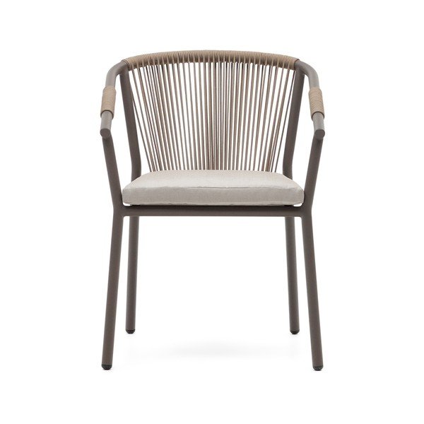 Bézs fém kerti szék Xelida – Kave Home-image-1