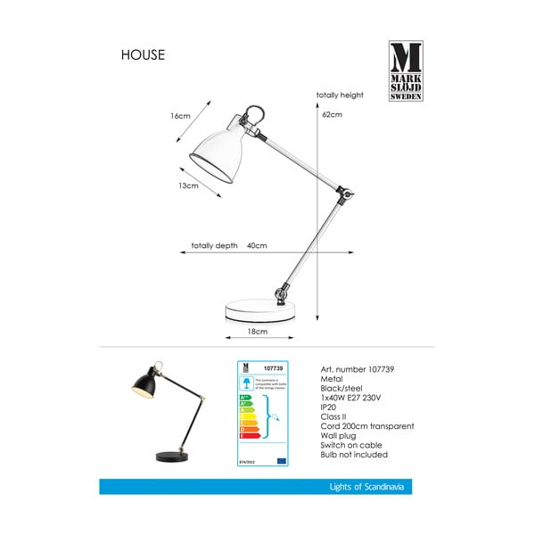 House Table Black fekete asztali lámpa - Markslöjd-image-2