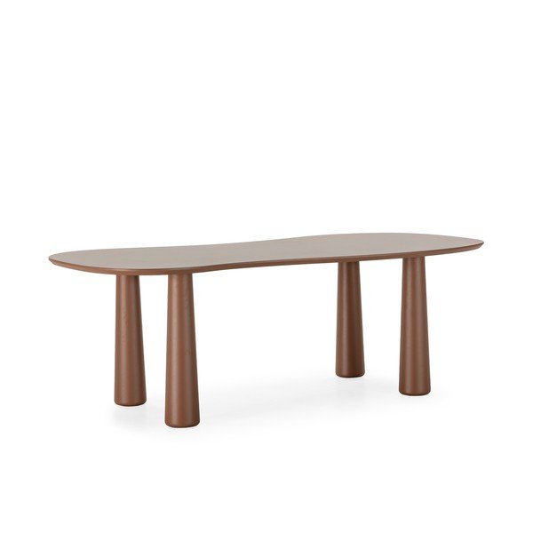 Barna dohányzóasztal borovi fenyő asztallappal 110x220 cm Nahia – MOME-image-4