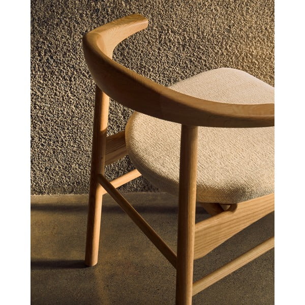 Bézs-natúr színű étkezőszék Timons – Kave Home-image-2