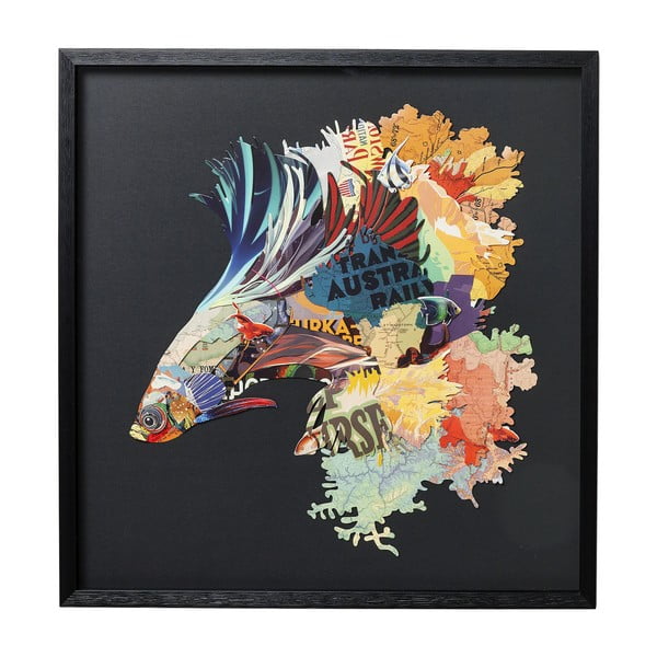 Betta Fish Colore Left keretezett falikép, 65 x 65 cm - Kare Design