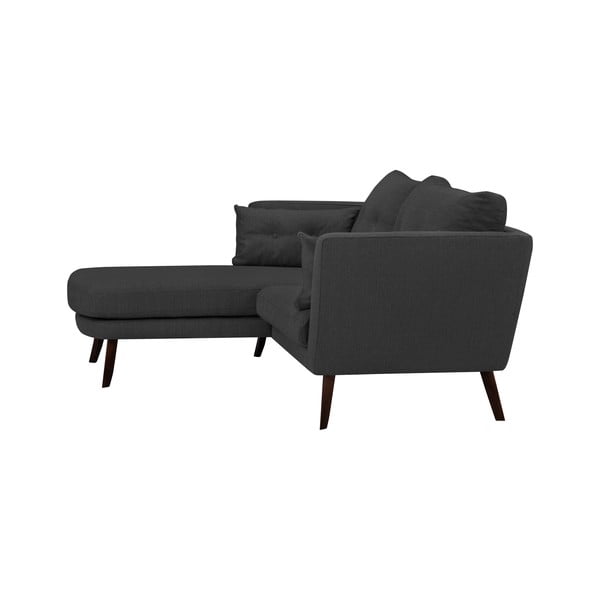 Elena sötétszürke háromszemélyes kanapé, fekvőfotellel a bal oldalon - Mazzini Sofas-image-4