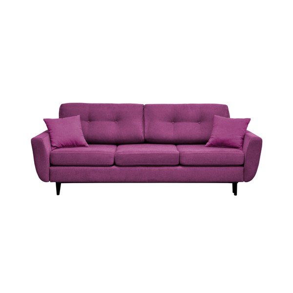 Jasmin lila 3 személyes kinyitható kanapé fekete lábakkal - Mazzini Sofas-image-2