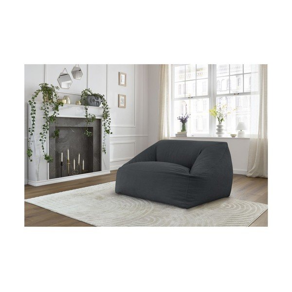 Sötétszürke kordbársony babzsákfotel Lilibet – Bobochic Paris-image-1