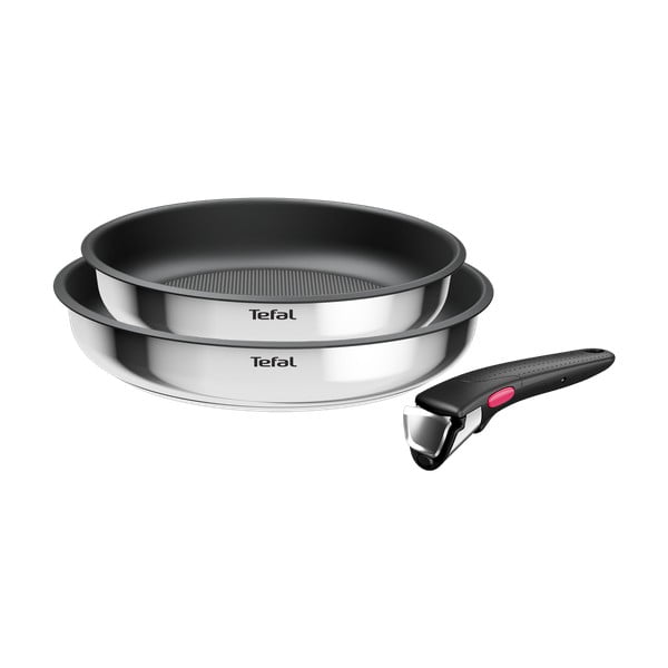 Rozsdamentes acél serpenyő készlet tapadásmentes felülettel, levehető nyéllel  2 db-os ø 26 cm INGENIO Cook Eat L8813S75 – Tefal