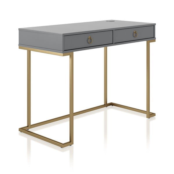 Camila szürke íróasztal - CosmoLiving by Cosmopolitan-image-1