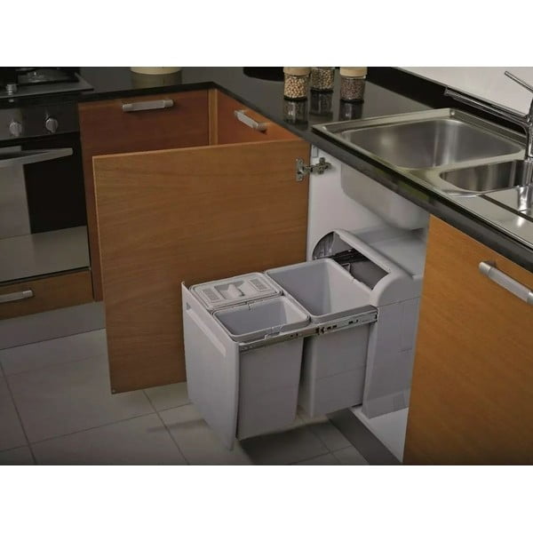 Műanyag szemetes szelektív hulladékhoz/beépíthető 18 + 12 + 12 + 8 l City - Elletipi-image-1