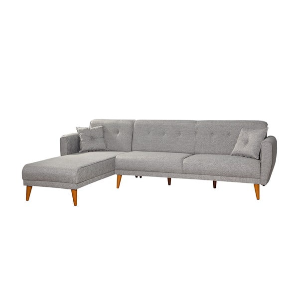 Világosszürke kinyitható sarokkanapé Aria – Balcab Home-image-3