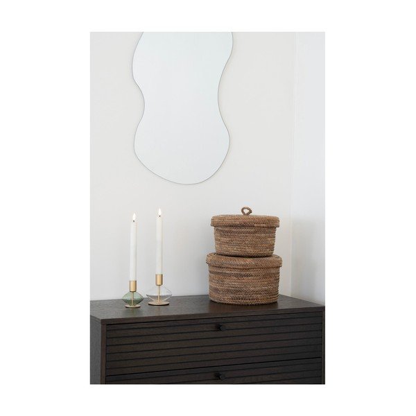 Sötétbarna alacsony komód tölgyfa dekorral 80x85 cm Kyoto – House Nordic-image-2