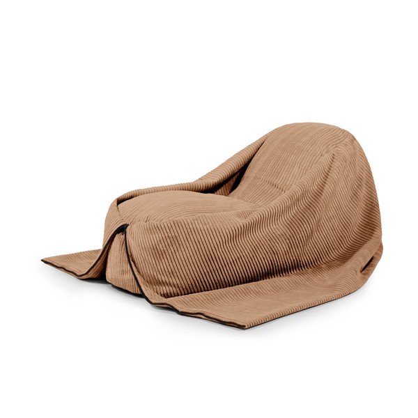 Barna kordbársony gyerek babzsákfotel Cocoon 120 – SLOWDOWN