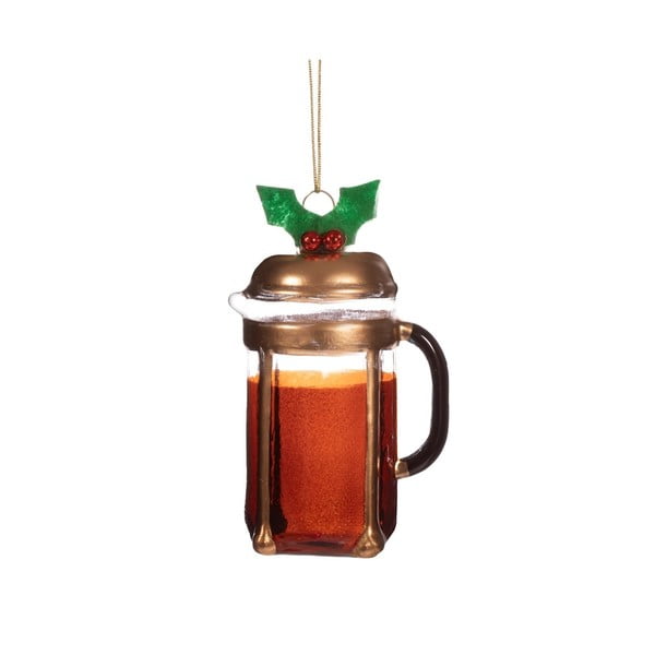 Üveg kézzel készített karácsonyfadísz ø 5,5 cm Christmas Cafetiere – Sass & Belle