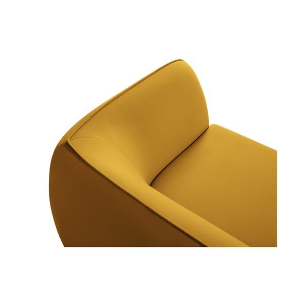 Sárga bársony kanapé 190 cm Lando – Micadoni Home-image-4