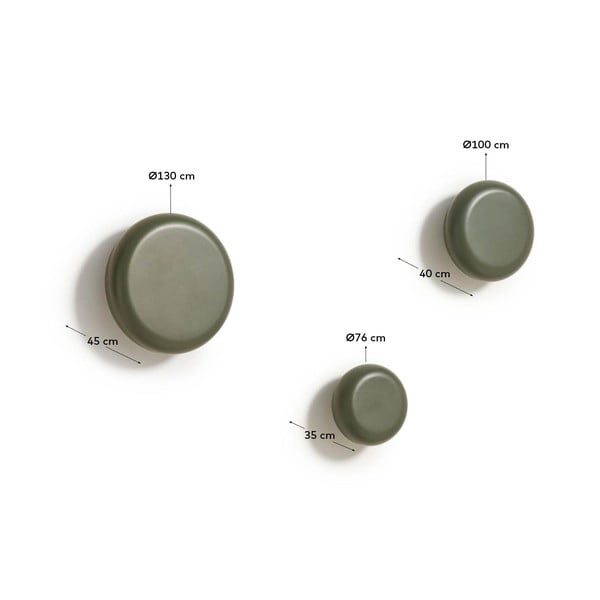 Szürkészöld fali fa akasztó szett 3 db-os Nadue – Kave Home-image-3