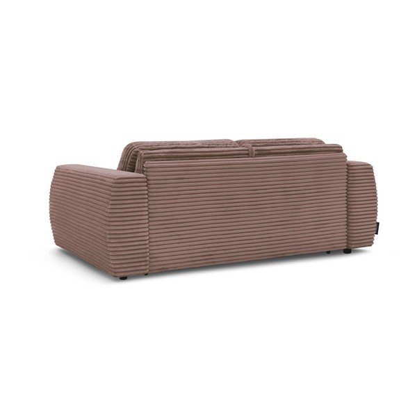 Rózsaszín kordbársony kanapé mindennapos alvásra-kinyitható 220 cm Hugo – Bobochic Paris-image-4