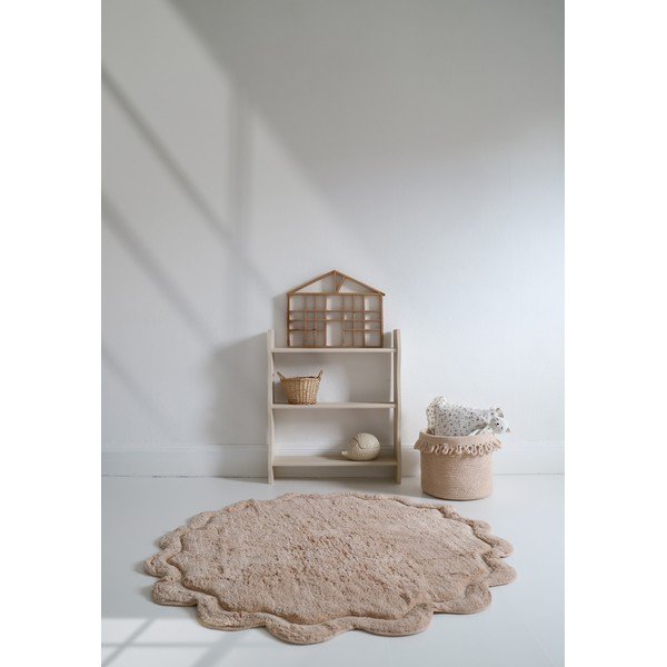 Világos rózsaszín mosható kézi szövésű pamut kerek szőnyeg ø 110 cm Sweet April Nude – Nattiot-image-2