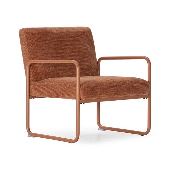 Terrakotta színű zsenília fotel Vince – MOME