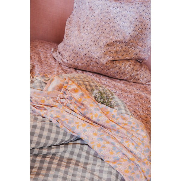 Szürke-bézs kétszemélyes-hosszabbított krepp ágyneműhuzat 200x220 cm Bæk&Bølge – JUNA-image-3