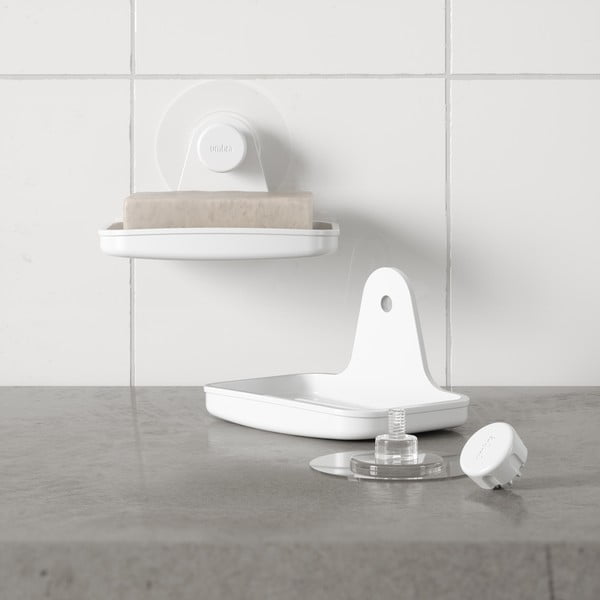 Fehér öntapadós újrahasznosított műanyag szappantartó Flex – Umbra-image-2