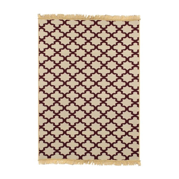 Yildiz borvörös-bézs szőnyeg, 80 x 150 cm - Ya Rugs