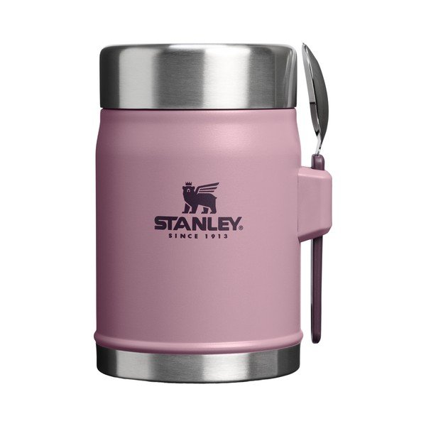 Lila rozsdamentes acél ételtartó termosz 400 ml Legendary Food Jar + Spork Purple Smoke – Stanley