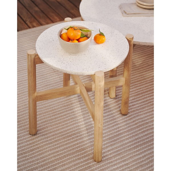 Kerek tárolóasztal terrazzo asztallappal ø 54,5 cm Pola – Kave Home-image-1