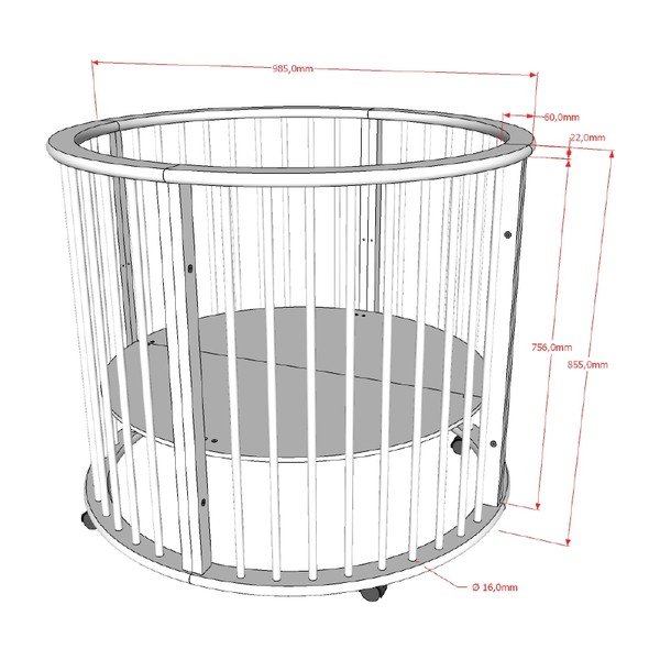 Natúr színű bükkfa járóka 90x90 cm Dino – Vipack-image-3