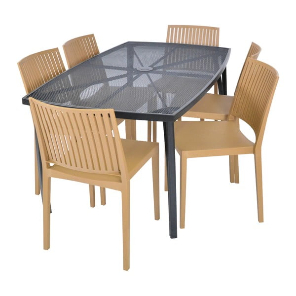 Barna műanyag kerti szék Bars - Rojaplast-image-1