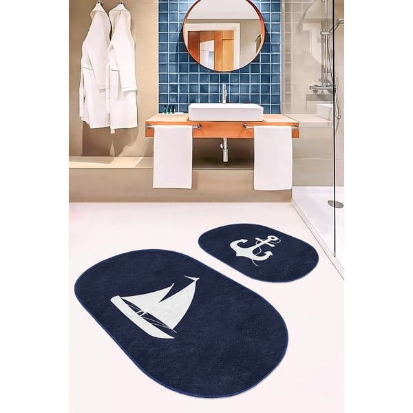 Kék fürdőszobai kilépő szett 2 db-os 60x100 cm – Mila Home-image-1