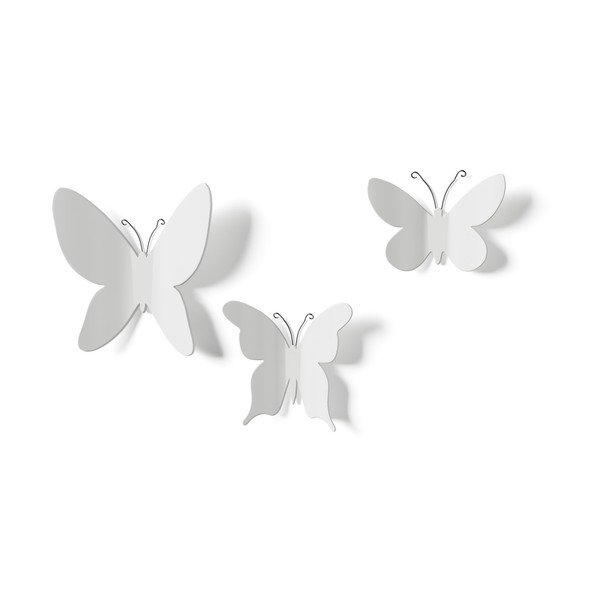 Butterflies 9 db-os fehér 3D fali dekoráció szett - Umbra-image-3