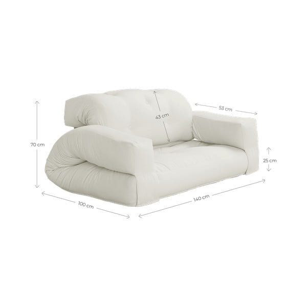 Hippo fekete kinyitható kanapé 140 cm - Karup Design-image-3