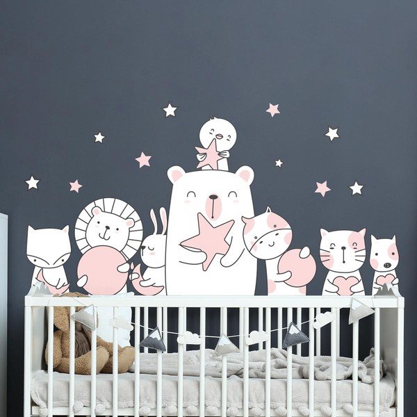 Star Guardian Animals gyerek falmatrica, 90 x 60 cm - Ambiance-image-1