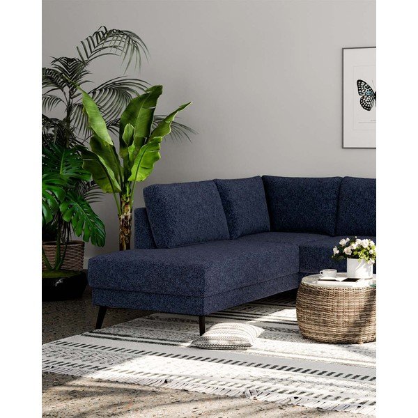 Sötétkék sarokkanapé (bal oldali) Fynn – Ghado-image-4