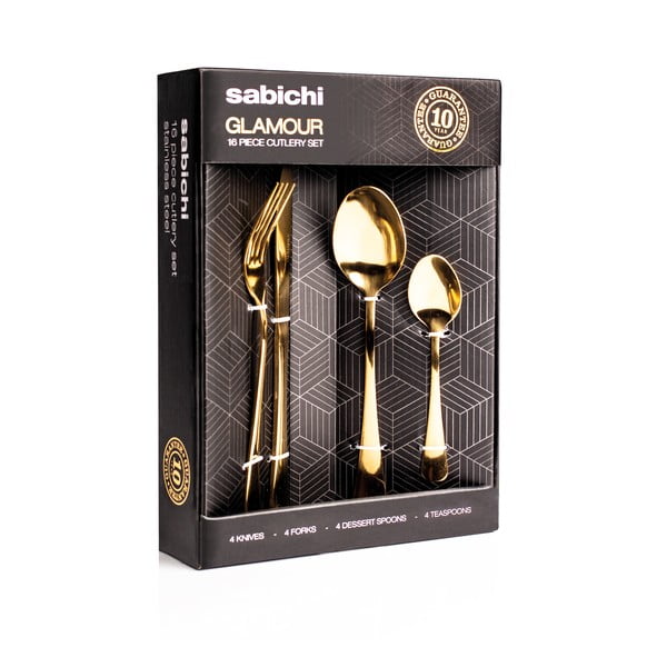 16 db-os aranyszínű evőeszköz készlet - Sabichi-image-1