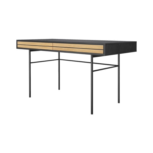Stripe fekete íróasztal, 130 x 60 cm - Woodman-image-2