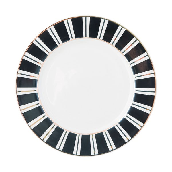 Stripes díszített szegélyű kerámia tányér, ø 25,5 cm - Miss Étoile