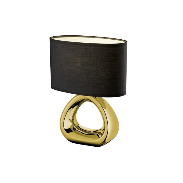 Gizeh fekete-aranyszínű kerámia-szövet asztali lámpa, magasság 34,5 cm - Trio