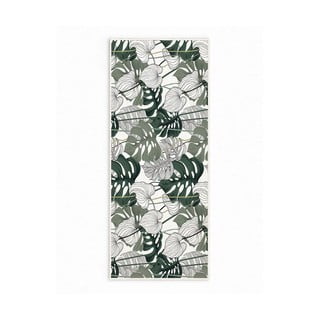 Fehér-zöld mosható futószőnyeg 80x200 cm Monstera – Oyo Concept