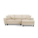 Moghan bézs kordbársony kinyitható sarokkanapé, jobb oldali - Micadoni Home