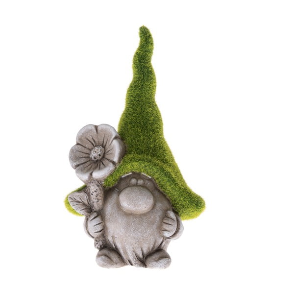 Gnome szürke-zöld kerámia dekoráció, magasság 25 cm - Dakls