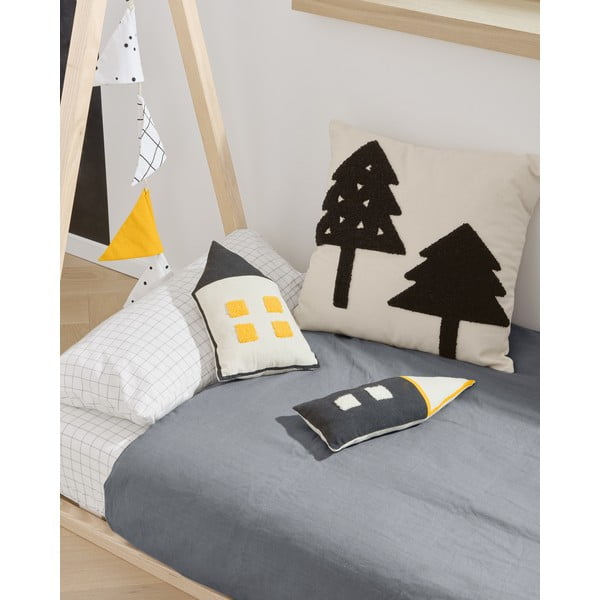 Nisi fekete-bézs organikus pamut gyerekpárna, 13 x 35 cm - Kave Home-image-2