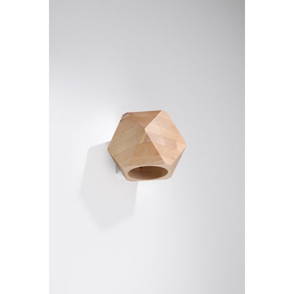 Natúr színű tömörfa fali lámpa Vige – Sollux-image-4