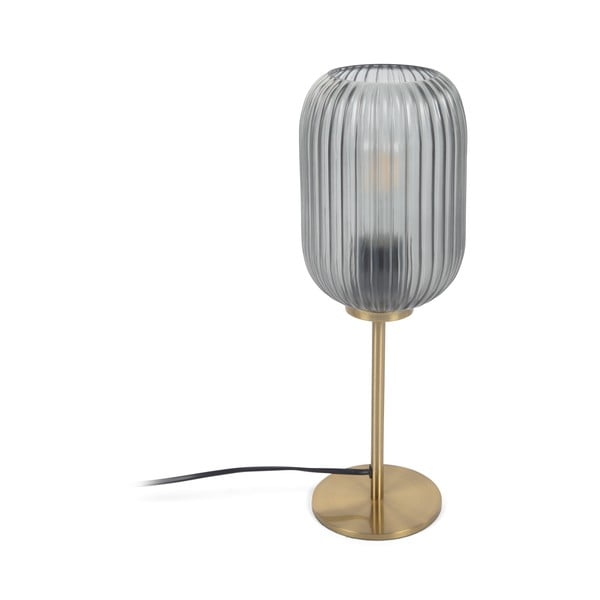 Aranyszínű asztali lámpa üveg búrával (magasság 40 cm) Hestia – Kave Home