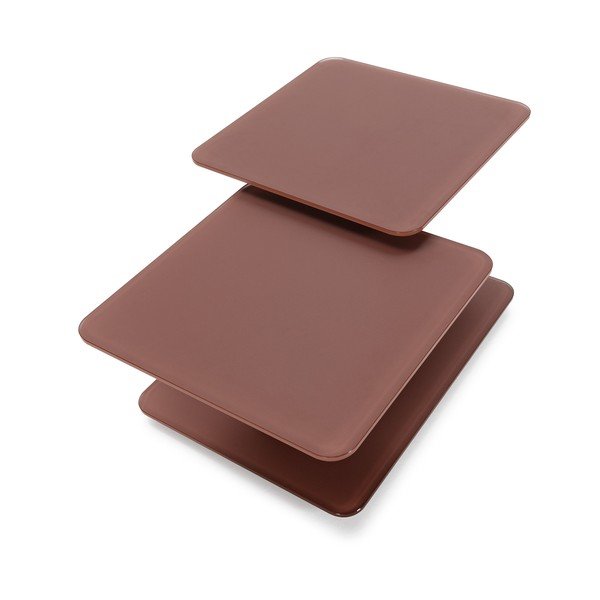 Terrakotta színű üveg dohányzóasztal 54x115 cm Elvi – Marckeric-image-3