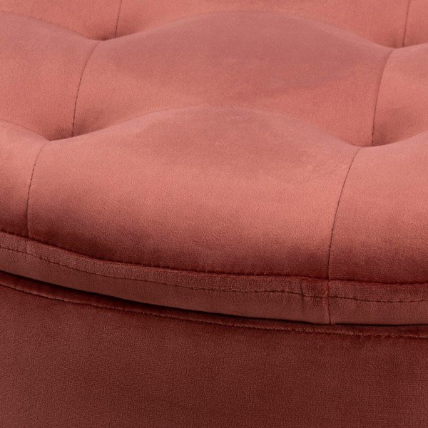 Retina korallrózsaszín bársony puff, ⌀ 60 cm - Actona-image-2