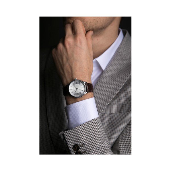 Marrio férfi karóra barna valódi bőrszíjjal - Walter Bach-image-3